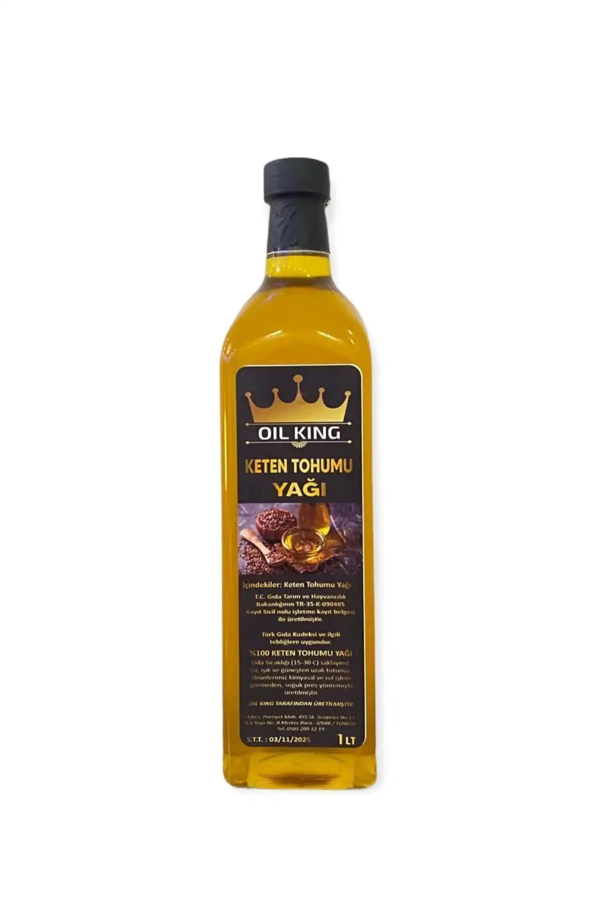 OIL KING Keten Tohumu Yağı 1 Lt: Doğal ve Saf Sağlık Kaynağı ve Cilt, Saç Bakımı İçin Uygun