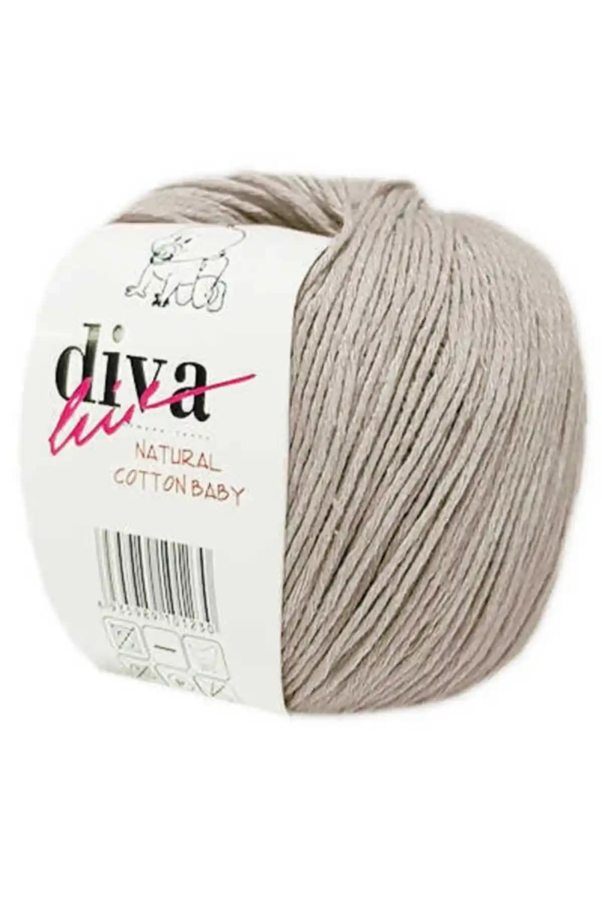 Diva İplik Premium Amigurumi İpi Punch Bej Yumuşak ve İnce Pamuk İpi 200 Metre