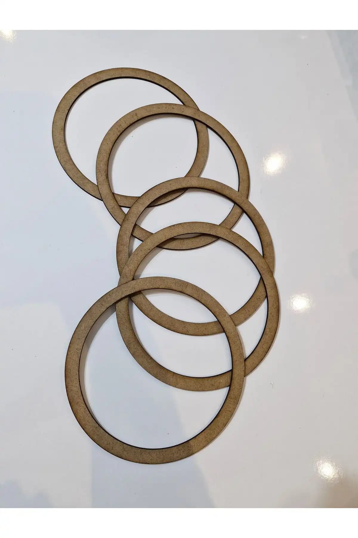 Ham MDF Vidasız 22cm Çapında 5'li Kasnak Seti ile Yaratıcı Dekoratif Projeler