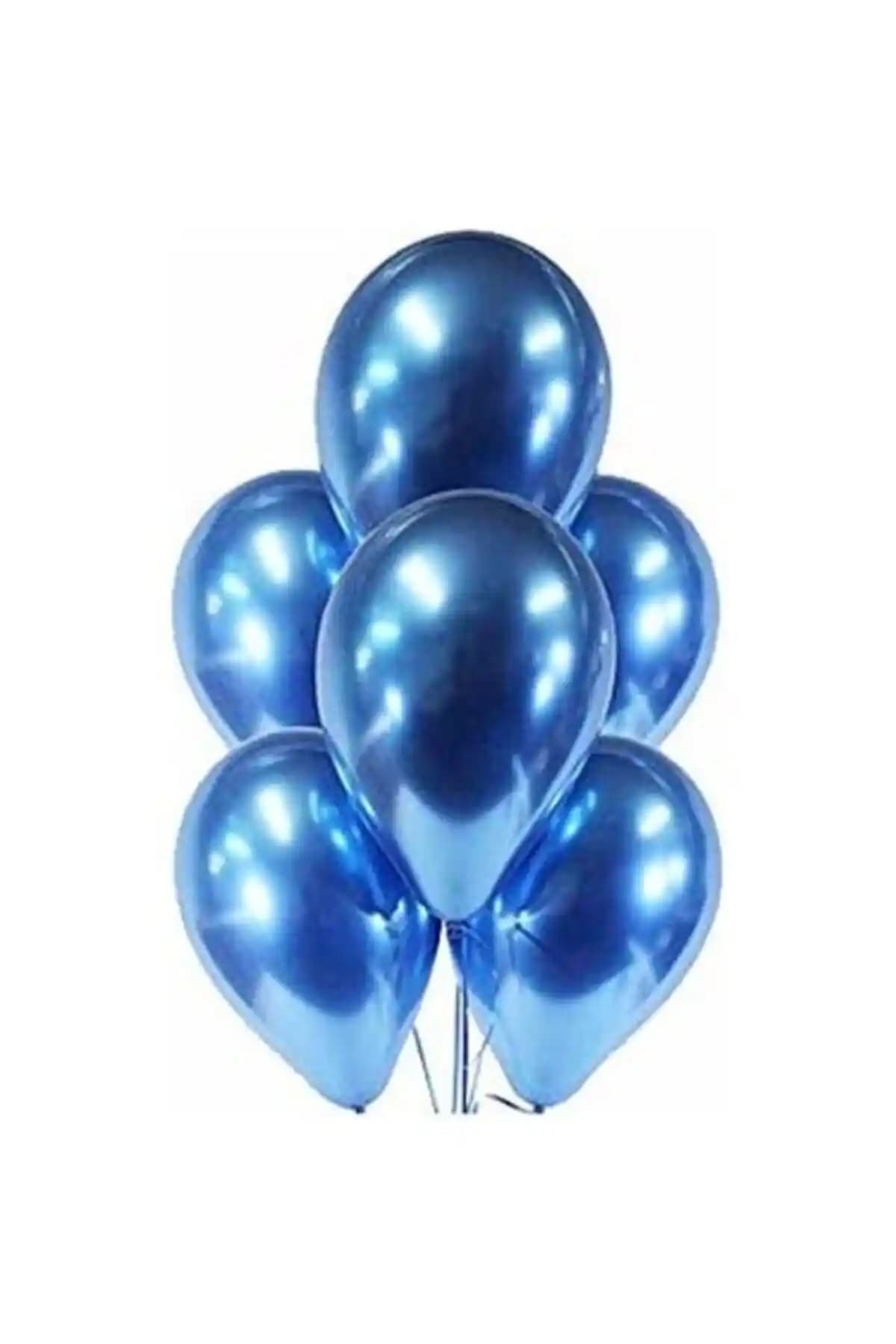 Happyland 10 Adet Krom Metalik Mavi Balonlar ile Renkli ve Şık Kutlamalar İçin Dekorasyon Seçenekleri