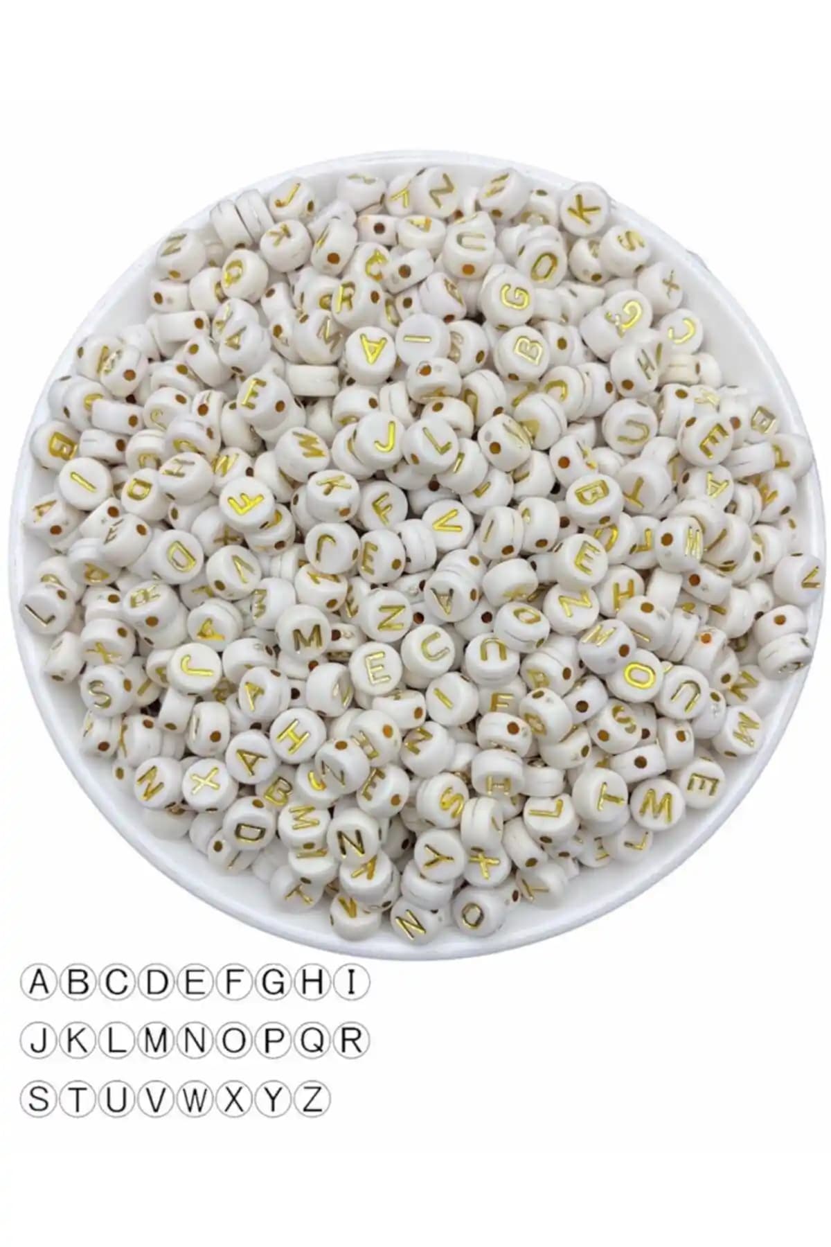 Hedef Bijuteri 50g Harf Boncukları, 26 İngilizce Harf, Takı ve Aksesuar Yapımı İçin