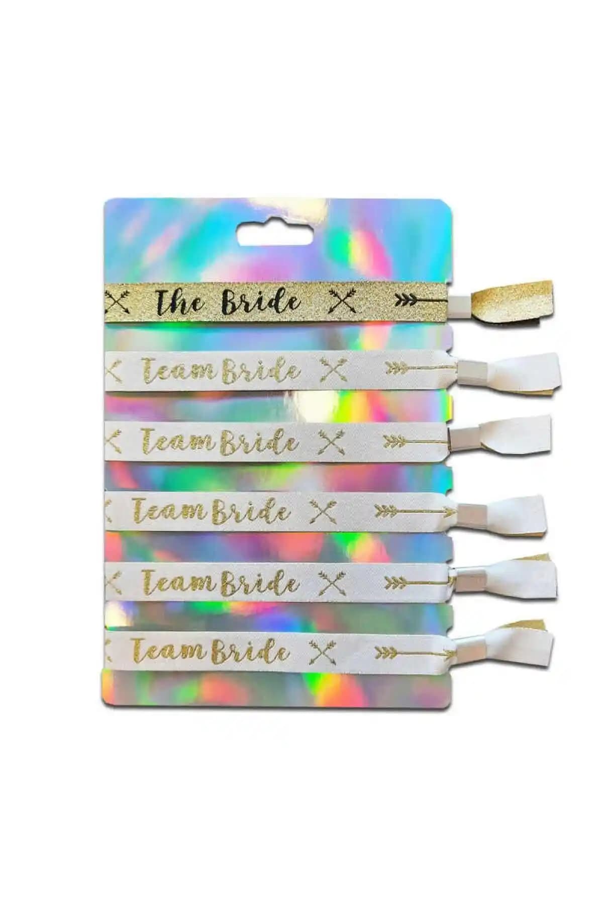 Huzur Party Store Bride To Be ve Team Bride Yazılı Nedime Bileklikleri Şık ve Zarif Tasarım