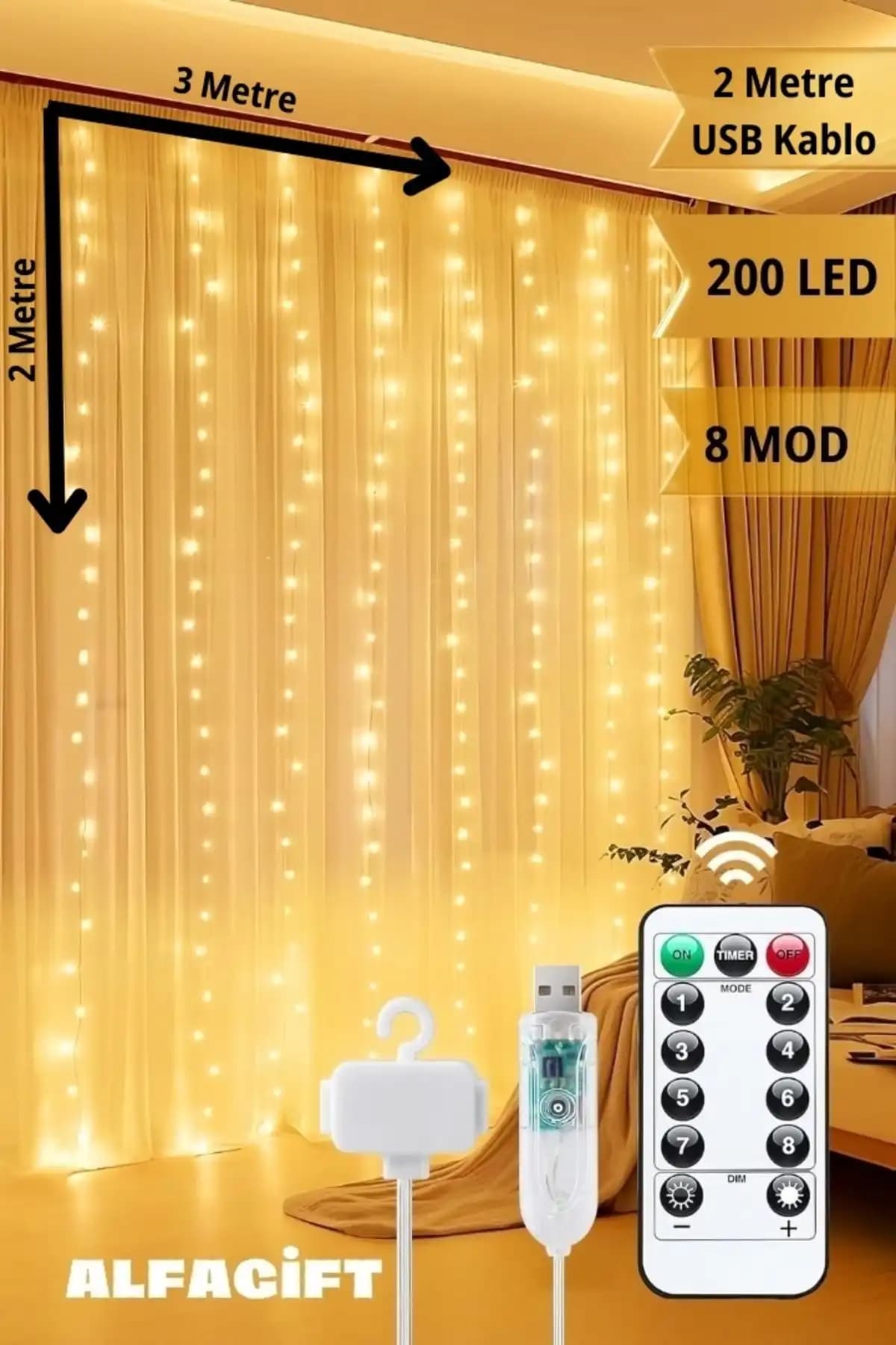 Perde Led Işık Karşılaştırması: ALFAGİFT 3x2 Metre ve Trendpoint 2.5x2.5 Metre Özellikleri 1