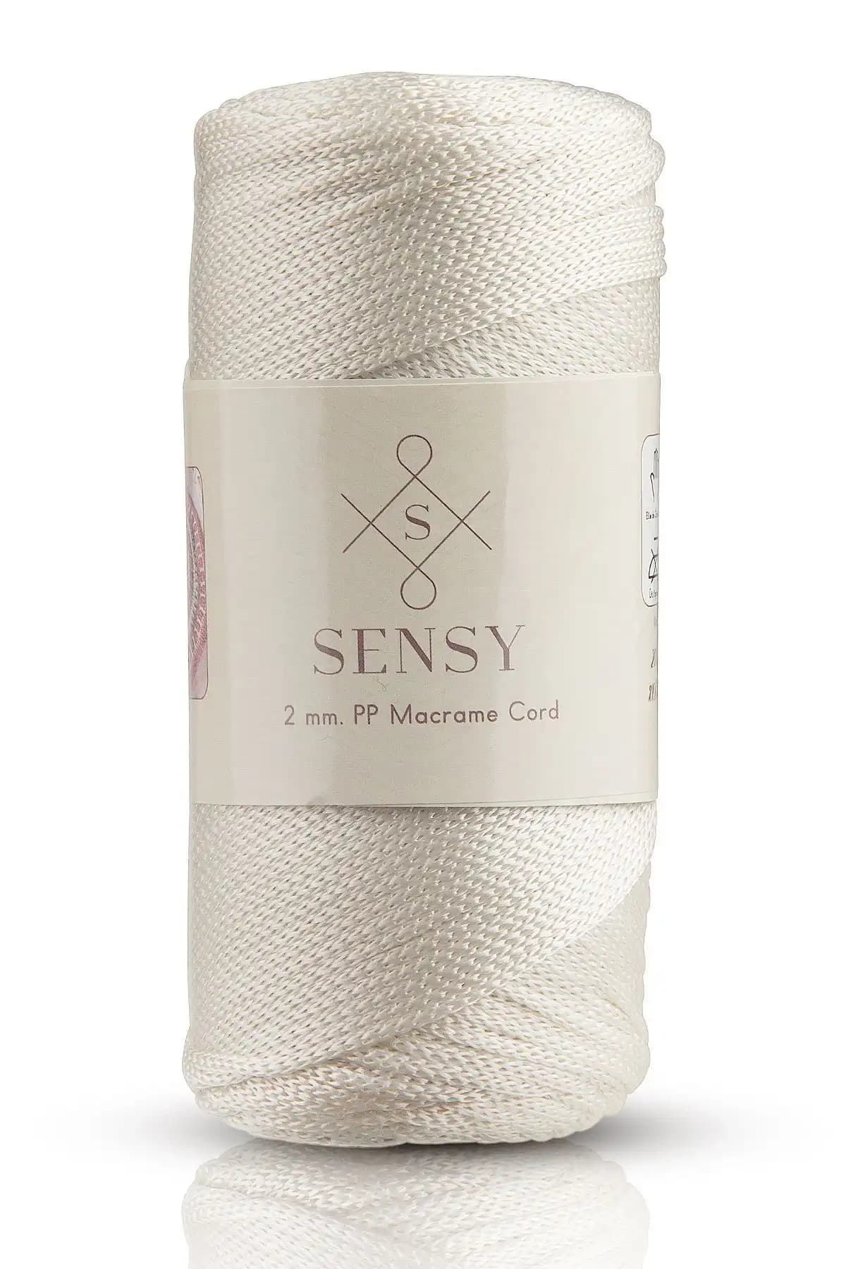 SENSY 2 mm Polyester Makrome İpi Ekru - Dayanıklı ve Çok Yönlü El İşi Malzemesi