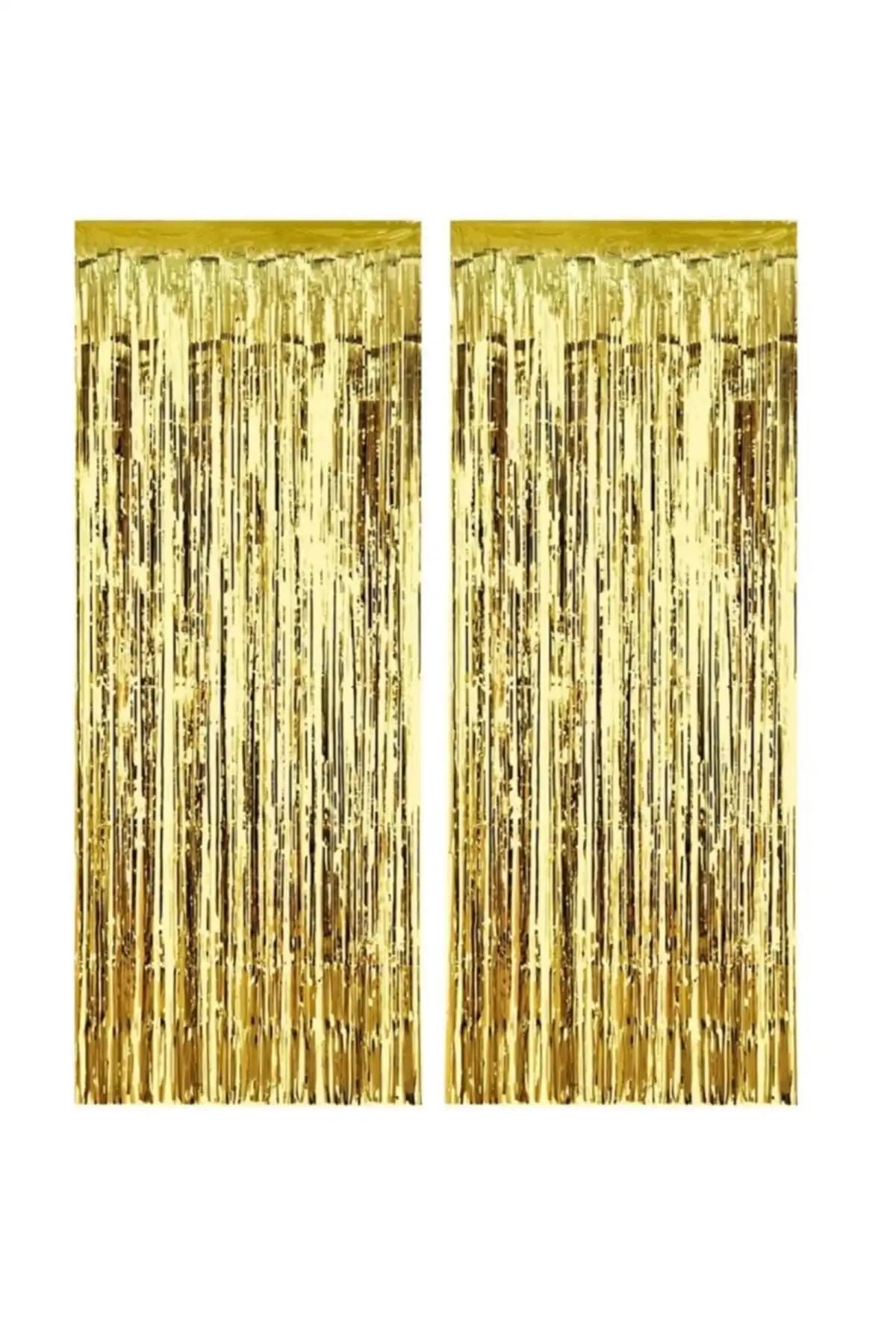 Tatlı Günler Metalik Gold Püsküllü Arka Fon Perde Dekoratif İç Mekan Kullanımı