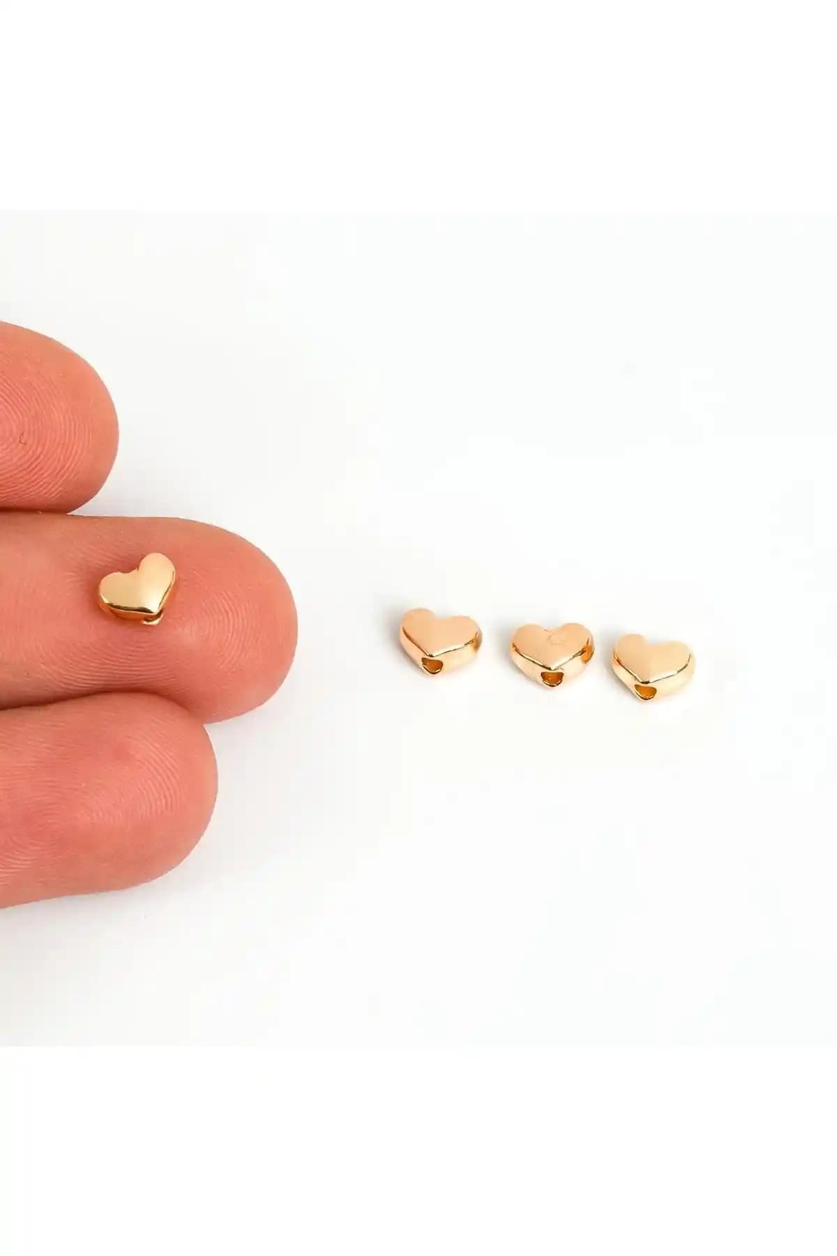 YFHOBİ 10 Adet Kalp Desenli Metal Uç Seti Takı ve Aksesuar Tasarımı İçin Uygun