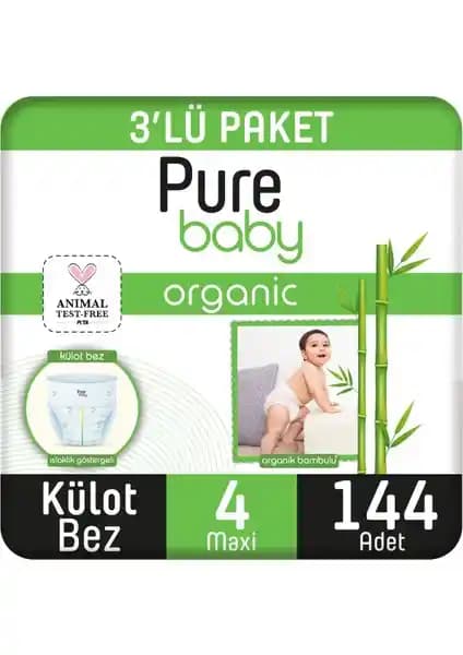 Pure Baby Organik Bambu Özlü Külot Bez Karşılaştırması: 4 Numara Maxi ve 6 Numara Xlarge