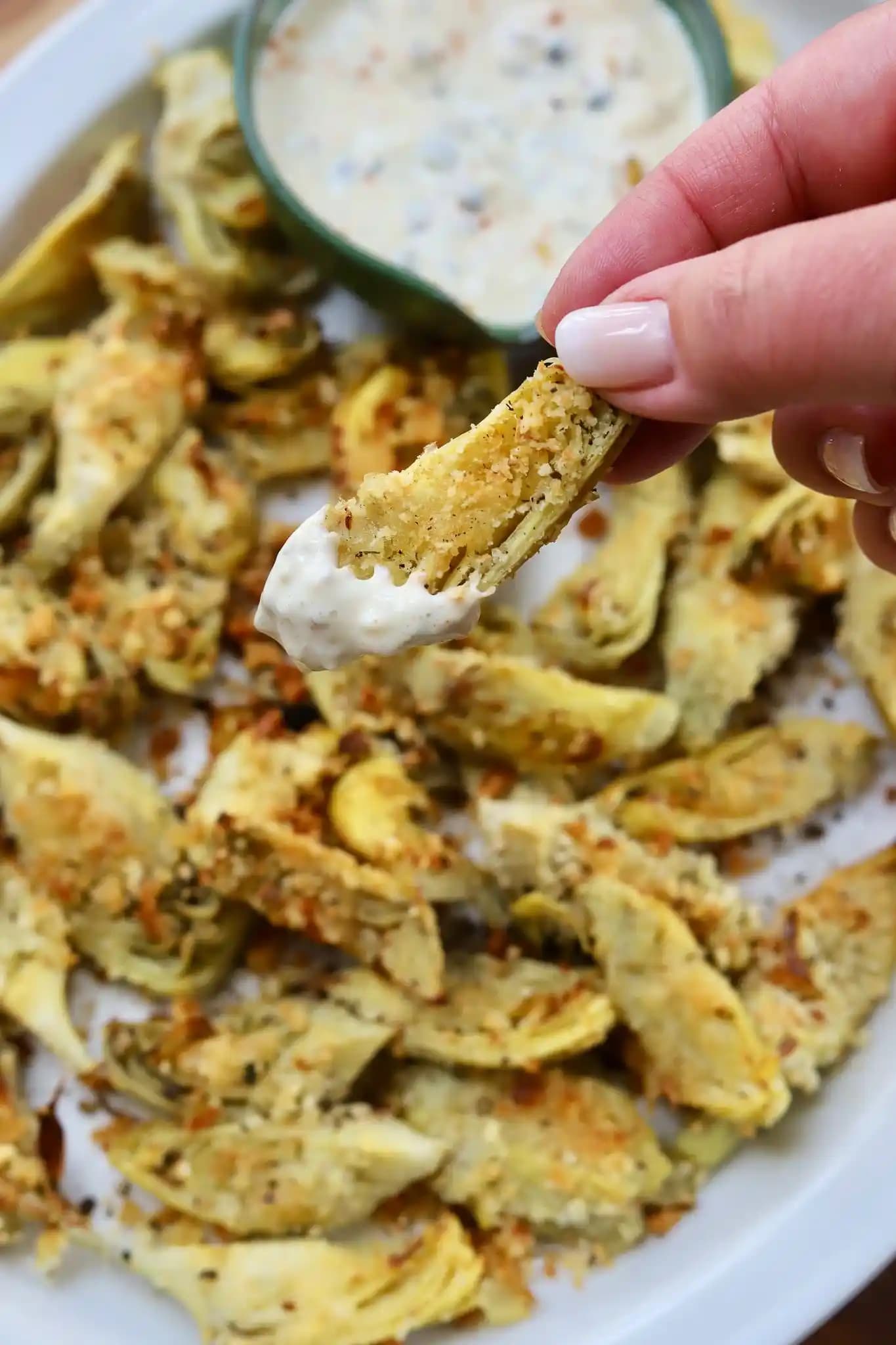 Hava Fritözünde Kızarmış Kıtır Enginar Kalpleri ve Limonlu Kapari Aioli Sosu Tarifi