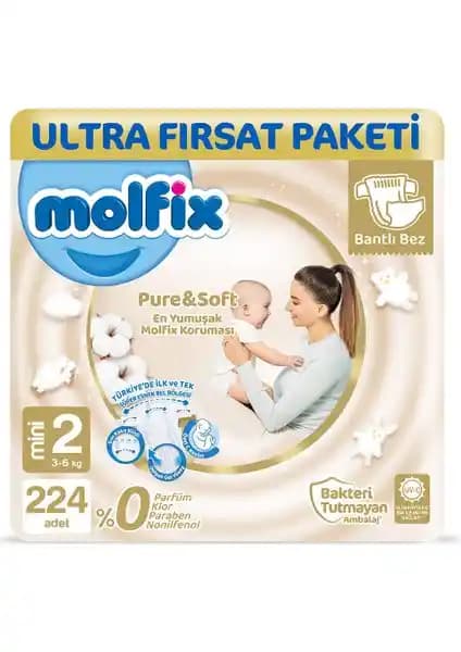 Molfix Pure&Soft 2 Beden Mini ve 3 Beden Midi Bebek Bezleri Karşılaştırması