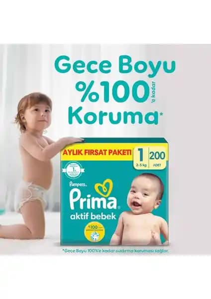 Prima Aktif Bebek ve Prima Bebek Bezi Aktif Bebek 1 Beden Karşılaştırması