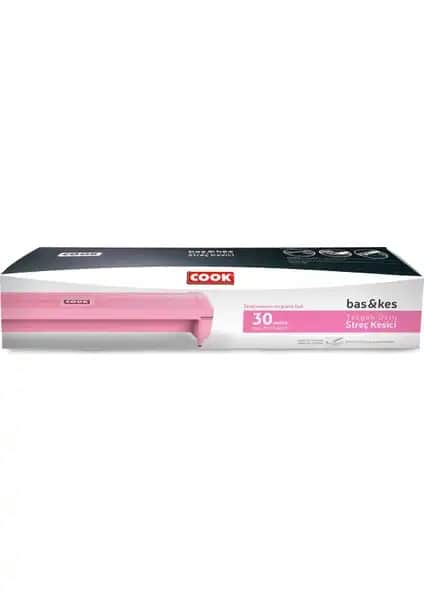 Cook Bas & Kes Streç Film Pembe Renkli 30x30 Metre Dayanıklı ve Kullanışlı
