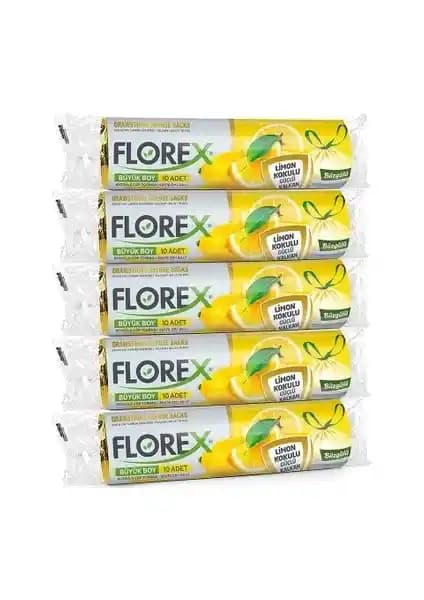 Florex Büzgülü Limon Kokulu Büyük Boy Çöp Torbası Dayanıklı ve Ferahlatıcı Özelliklerle