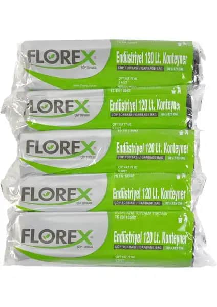 Florex Endüstriyel 120Lt Siyah Çöp Torbası Dayanıklılık ve Güvenilirlik Sunar