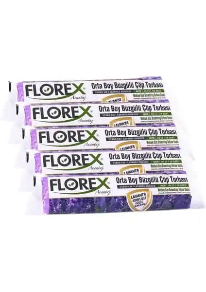 Florex Lavanta Kokulu Orta Boy Büzgülü Çöp Torbası - Hijyen ve Estetik Birlikte