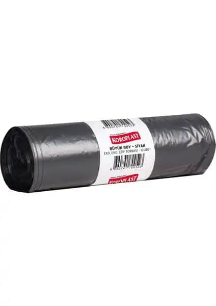 Koroplast Endüstriyel Siyah Çöp Poşeti 65x80 Büyük Boy Dayanıklı ve Ekonomik