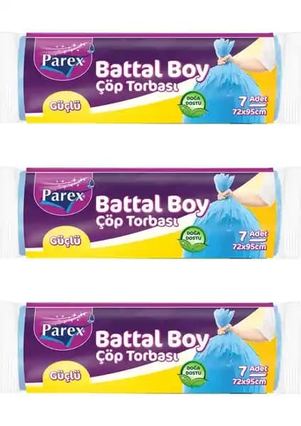 Parex Güçlü Çöp Torbası Battal Boy 3'lü Paket Temizlik ve Hijyen İçin Uygun