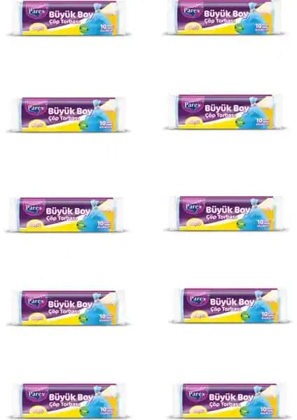 Parex Güçlü Çöp Torbası Büyük Boy 10'lu Set Ekolojik ve Dayanıklı Temizlik Çözümü