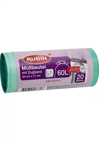 Rubin 60 Litre Çöp Torbası Dayanıklı ve Pratik Kullanım İçin Uygun Çözüm