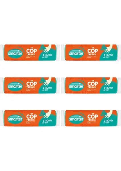 Smarter 6 LI Büyük Boy Çöp Torbası: Dayanıklı ve Pratik Temizlik Çözümü