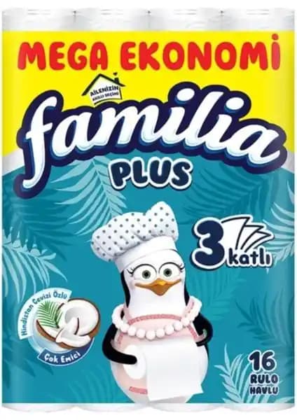 Familia Famılıa Hindistan Cevizi 16 Rulo Havlu Kokusuz Dayanıklı Üç Katlı Temizlik Çözümü