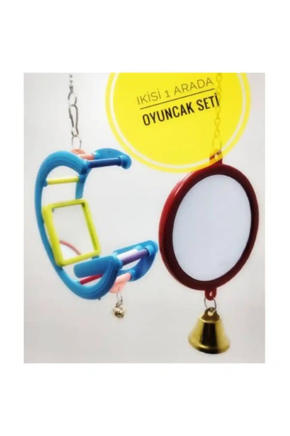 Ozzy Muhabbet Kuşu Oyuncak Seti: Zilli Ayna ve Aynalı Gondol Salıncak ile Zenginleşme