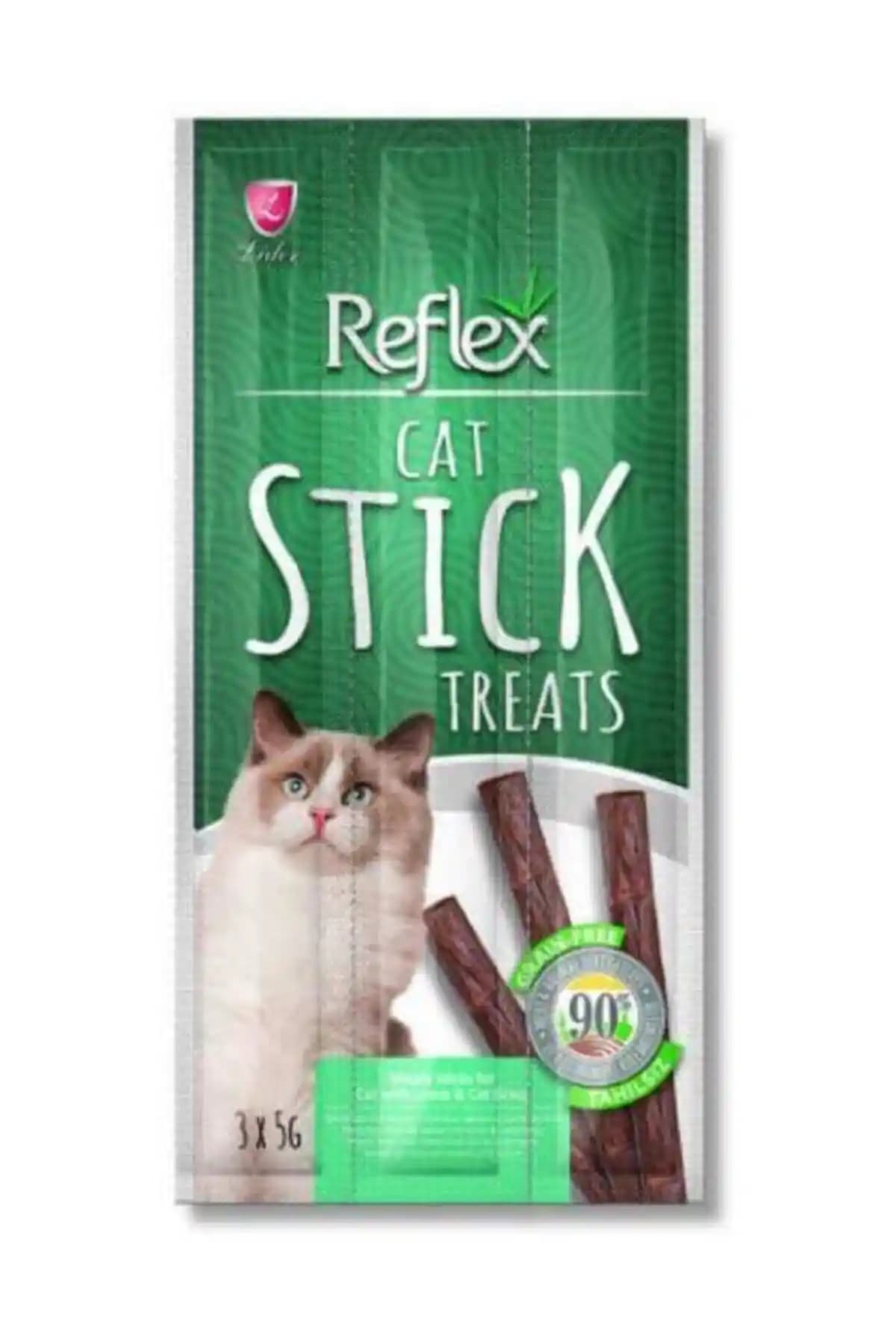Reflex 3 Adet Kuzu Etli Tahılsız Kedi Ödül Çubukları – 15 g, Pratik Paket Koleksiyon