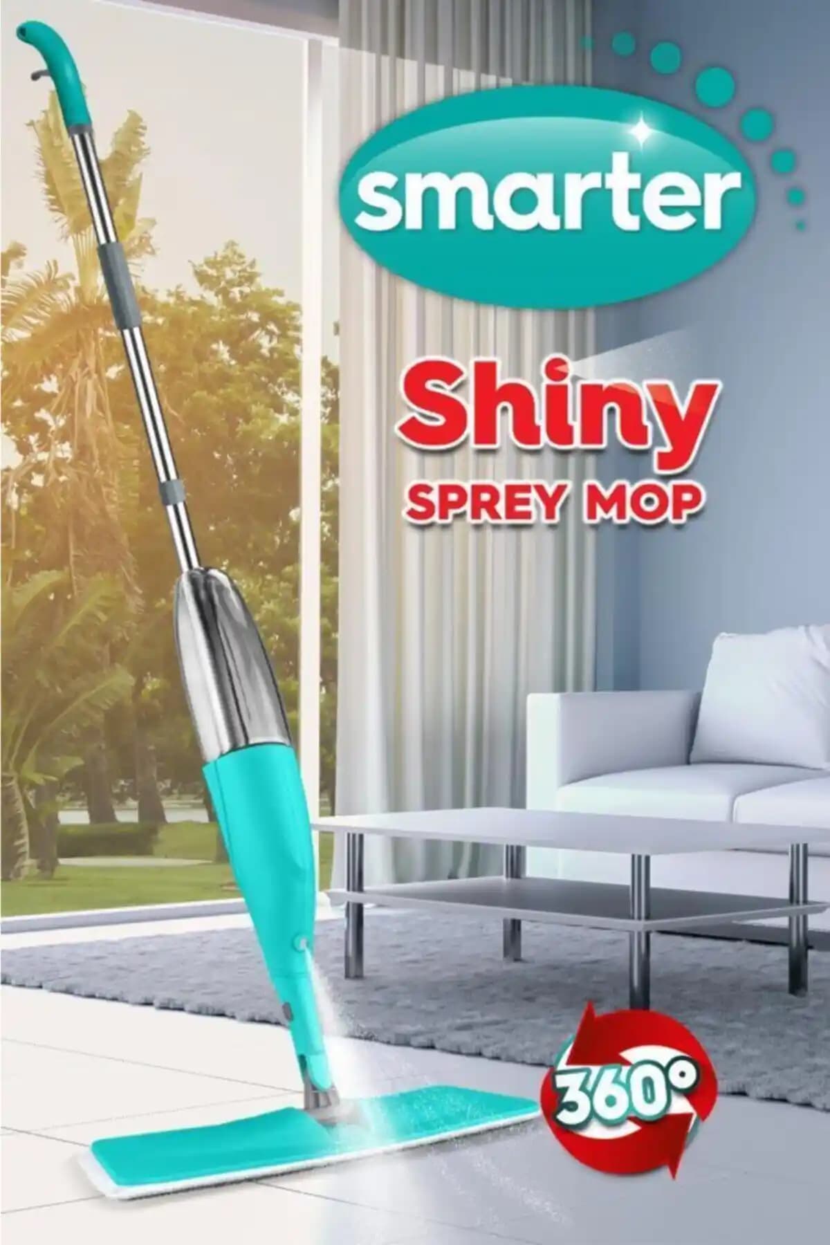 SMARTER Shıny Sprey Mop ile Köşe Temizliği ve Hızlı Ev Temizliği İçin Çok Yönlü Set