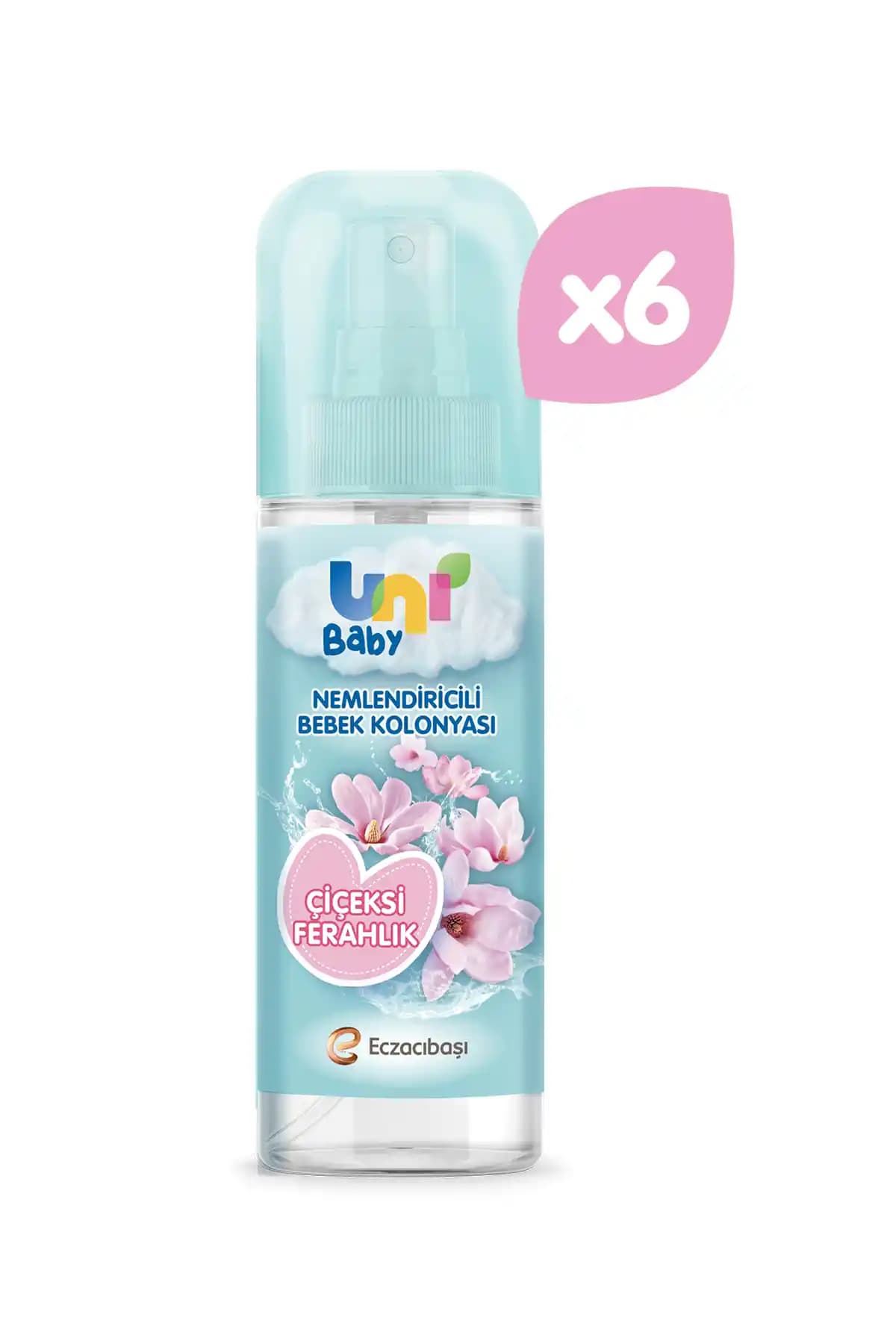 Uni Baby Çiçeksi Kokulu Kolonya Seti 150 ml x 6 Adet – Bebek Dostu ve Hipoalerjenik