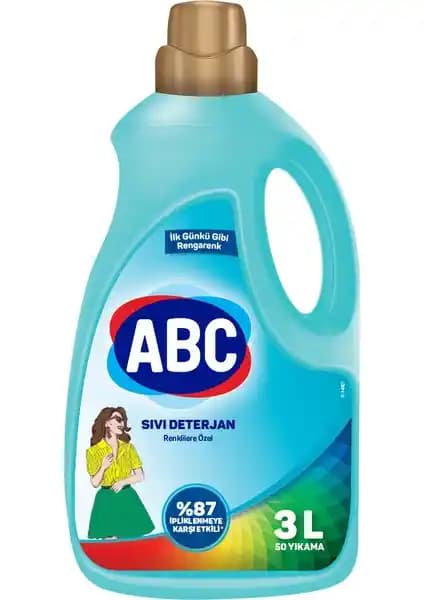 ABC Sıvı Çamaşır Deterjanı Renkli Kıyafetler İçin Yüksek Performanslı Temizlik Ürünü
