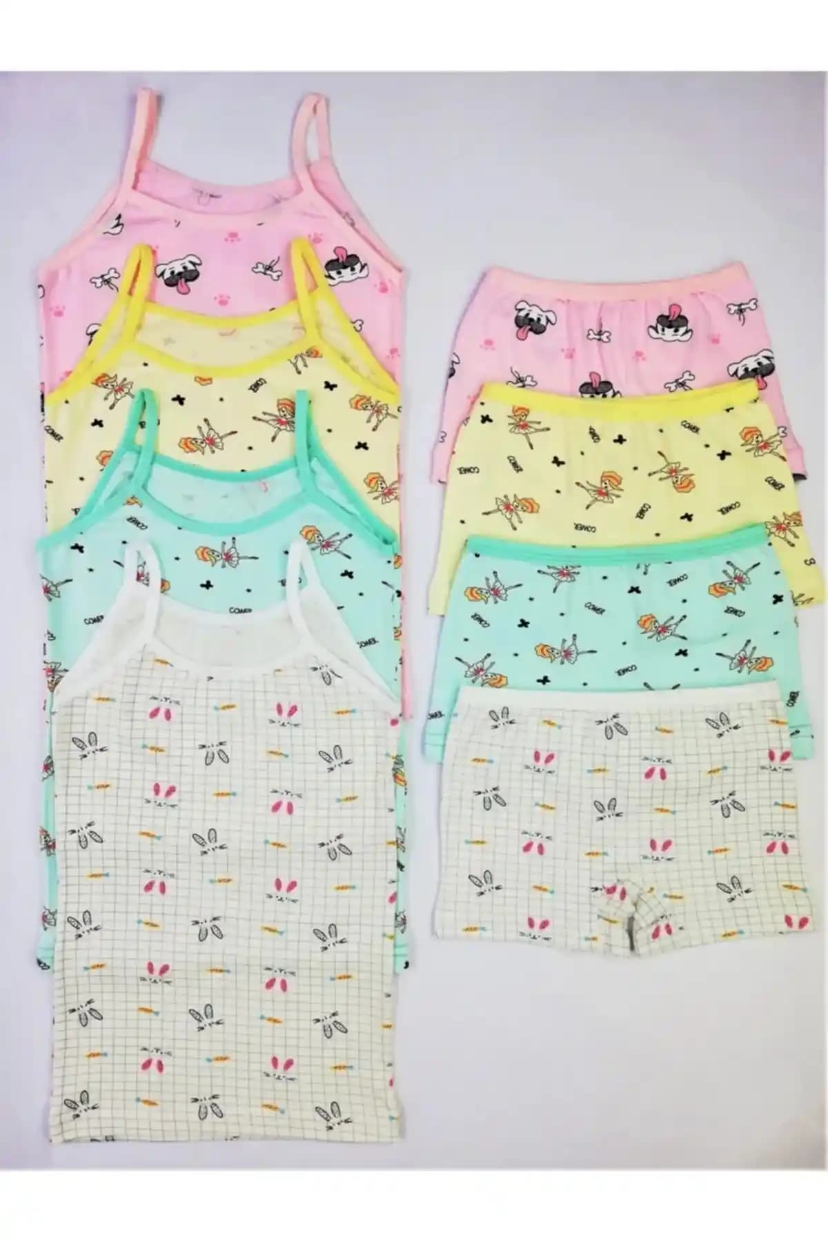 ADN Kız Çocuk Desenli Boxer Külot Takımı 4'lü Set Konfor ve Şıklık Sunar