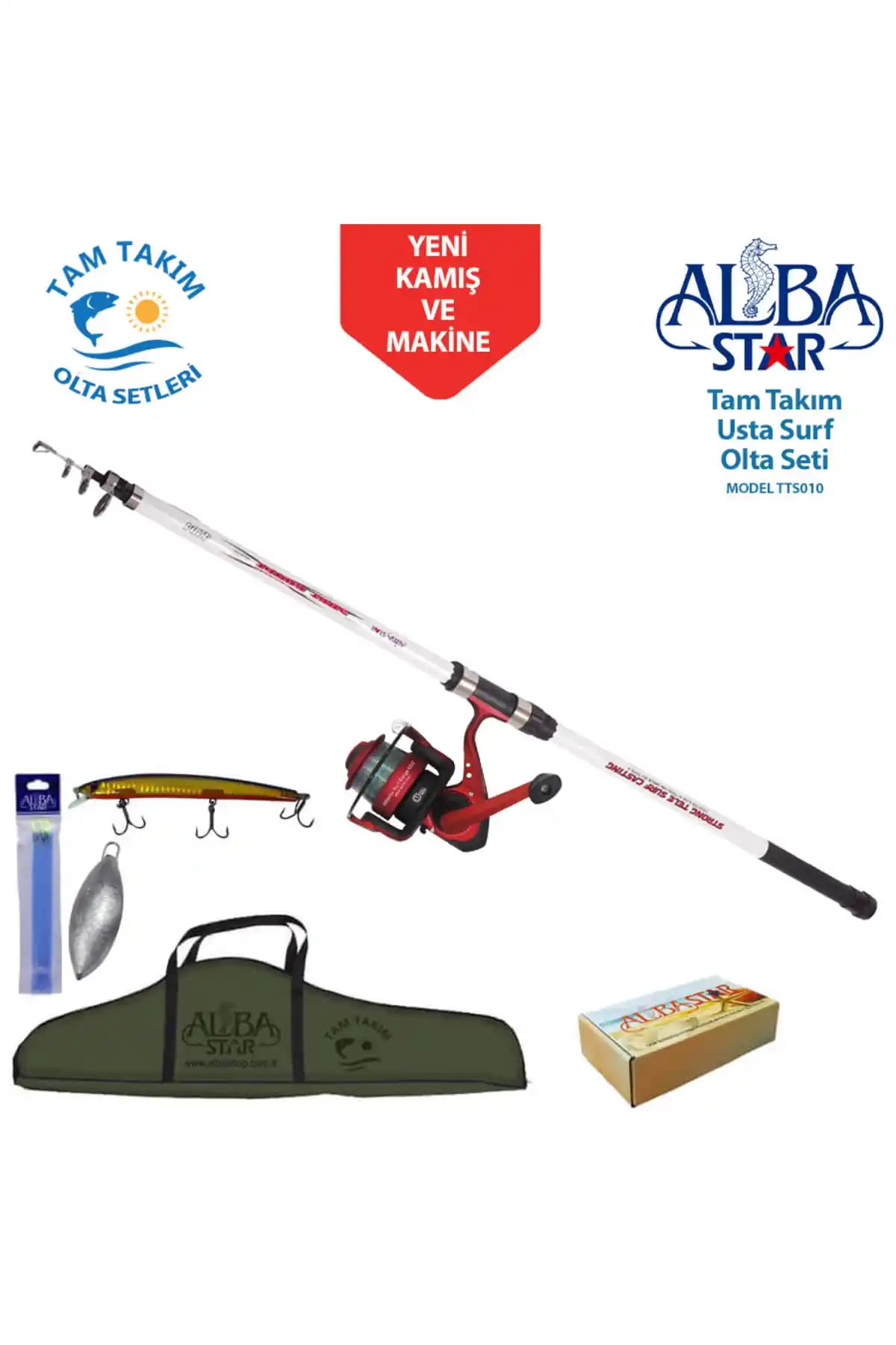AlbaStar Tam Takım Surf Usta Olta Seti ile Kıyıdan ve Tatlı Suda Balık Avı Deneyimi