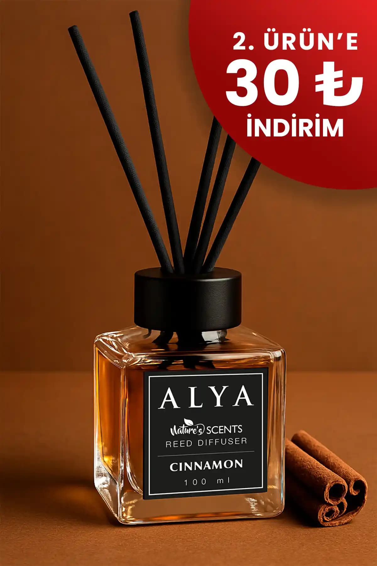 Alya Nature's Scents Tarçın Bambu Çubuklu Oda Kokusu: Doğal ve Şık Atmosfer Yaratıcı