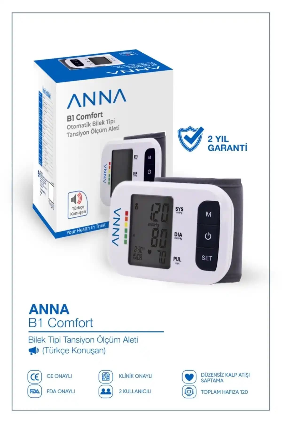 Anna B1 Comfort Dijital Bilekten Ölçer ile Güvenilir Kan Basıncı Takibi