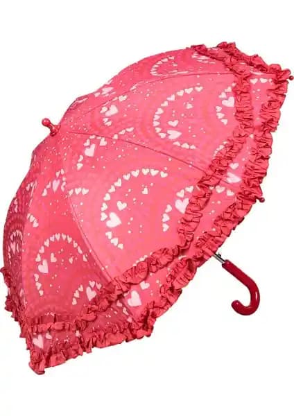 April Snotline Kız Çocuk Baston Şemsiye Kırmızı Renkli Güvenli ve Şık Tasarım
