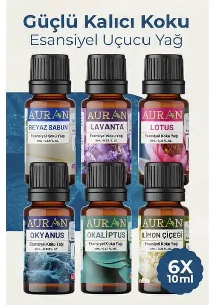 Auran Fresh Set Saf Kokusuz Esansiyel Uçucu Yağlar Aromaterapi ve Ortam Temizliği İçin