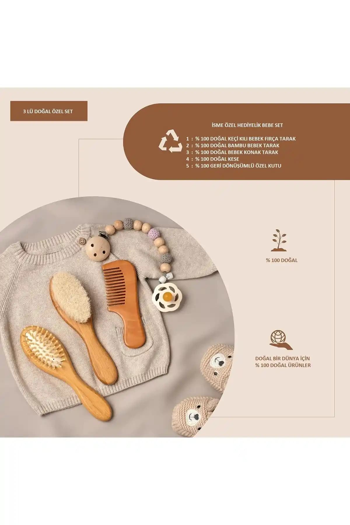 Ayana Cosmetic İsmine Özel Doğal Bebek Bakım Seti Güvenli ve Şık Tasarım