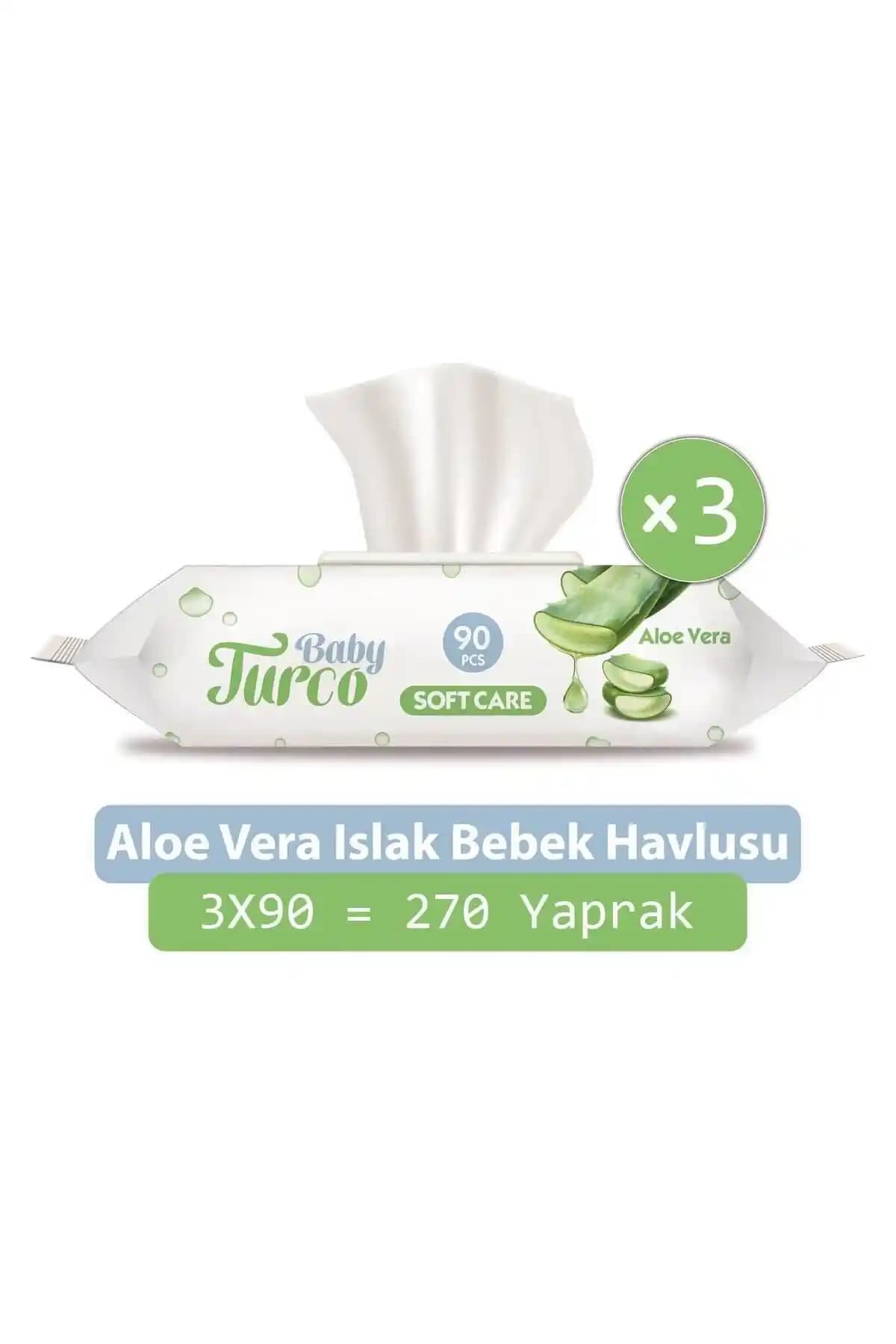 Baby Turco Softcare Aloe Vera Islak Bebek Havlusu Günlük Temizlik ve Nemlendirme İçin Uygun