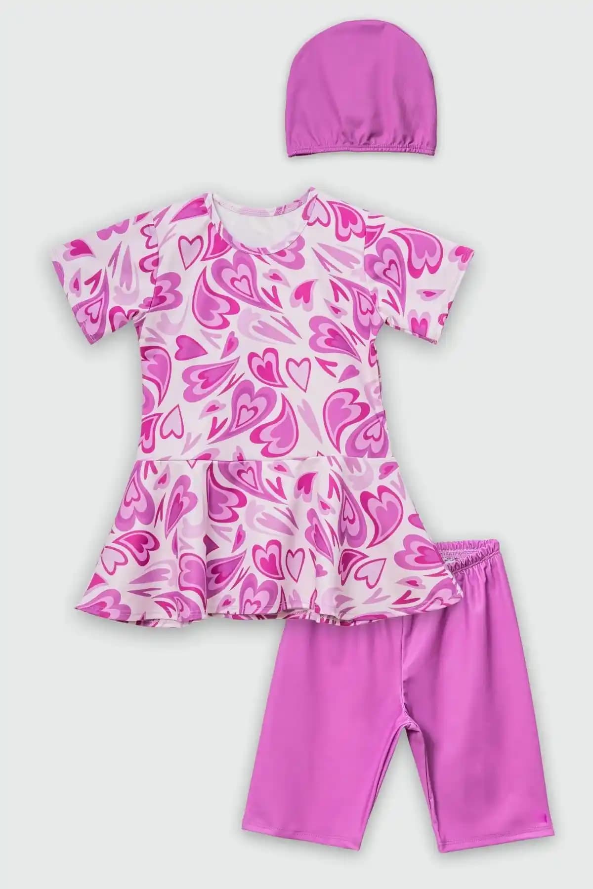 Beniizle Kalp Desenli, Fırfırlı ve Su Geçirmez Kız Çocuk Mayo Seti Özellikleri ve Kullanım Avantajları