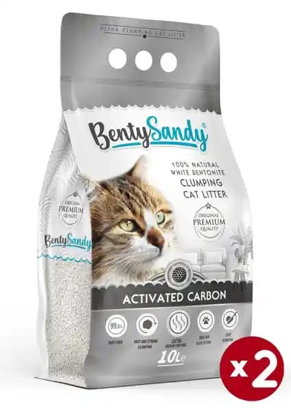 BentySandy Aktif Karbonlu Topaklanan İnce Taneli Kedi Kumu ile Temizlik ve Konfor Sağlayın