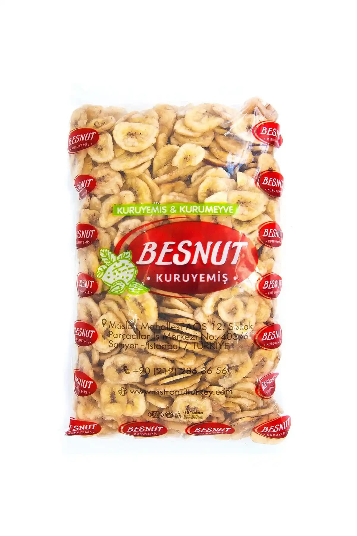 Besnut Muz Kurusu Dilimli 1 Kg - Doğal ve Katkısız Sağlıklı Atıştırmalık