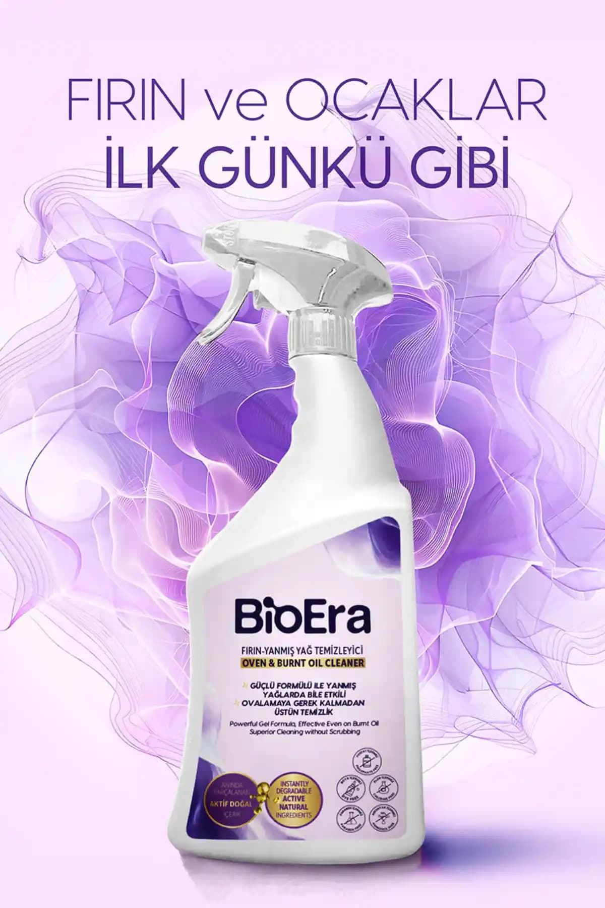 BioEra Güçlü ve Doğal Formüllü Fırın Izgara Yanık Yağ Sökücü Temizleyici 750ml