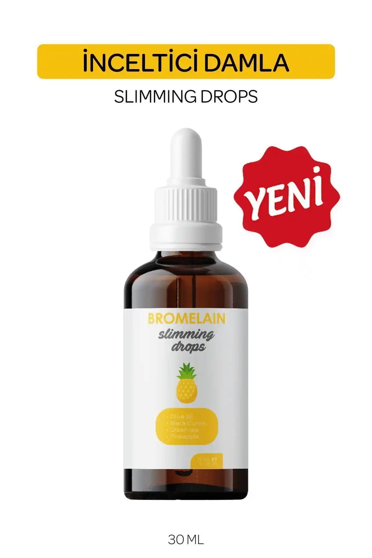 Bromelain Bitkisel Form ve Detoks Damlası 30 ml doğal içeriklerle kilo verme ve metabolizmayı destekler