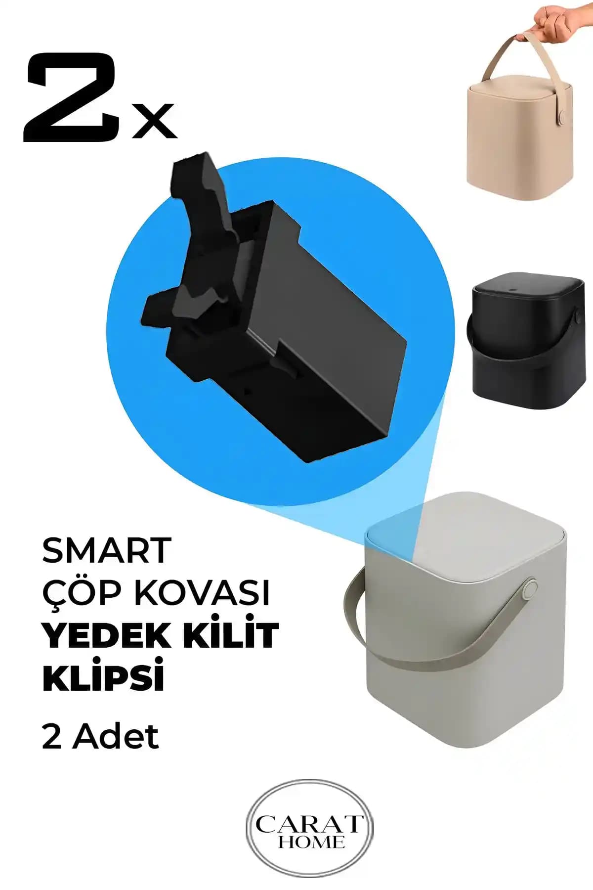 Carat Home Smart Çöp Kovası Yedek Kilit Klipsi Güvenlik ve Pratiklik Artırıcı Tasarım