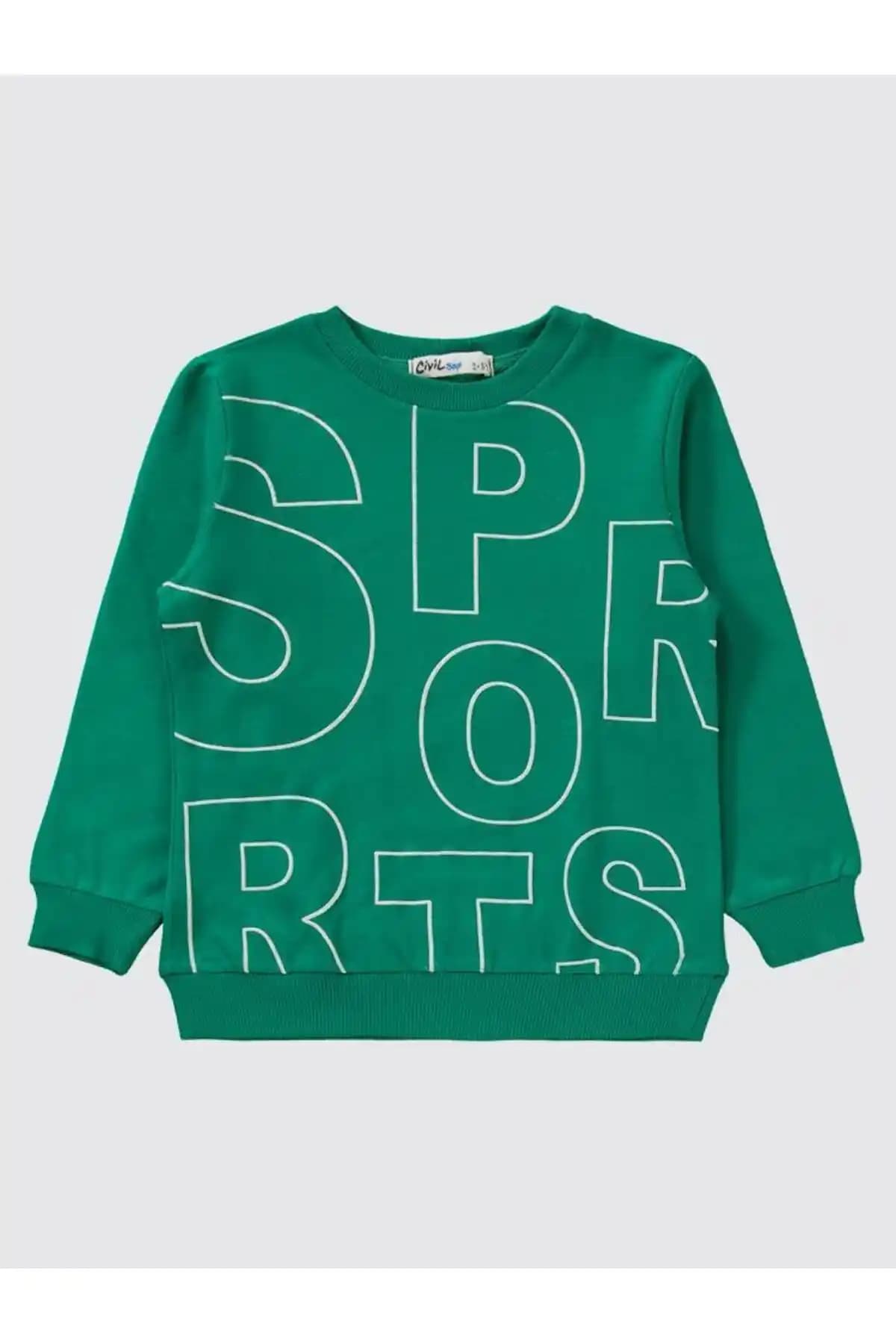 Civil Boys 2-5 Yaş Yeşil Eşofman Takımı Günlük ve Spor Kullanımına Uygun