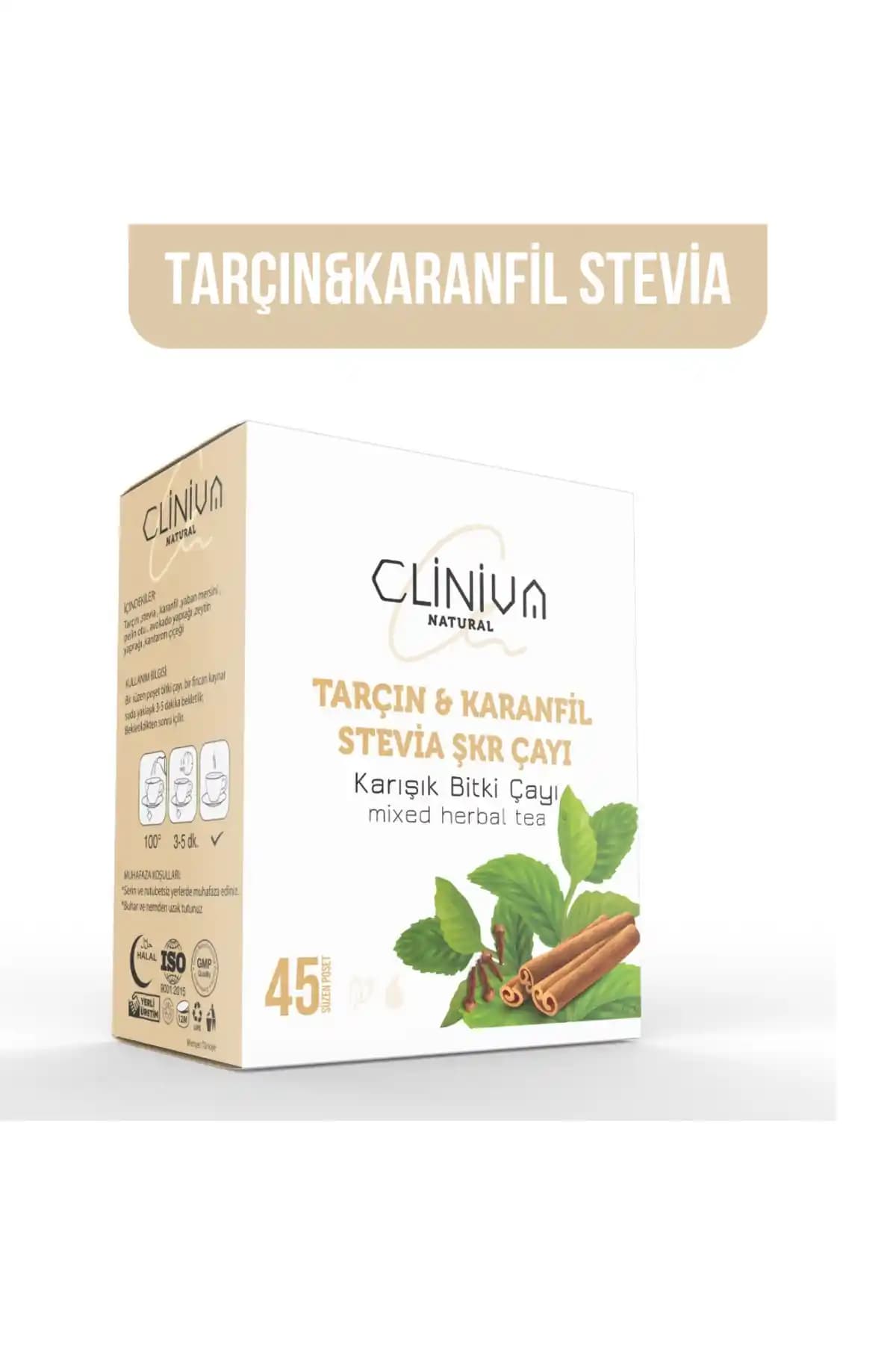 Cliniva Tarçın ve Karanfil Stevia Çayı: Doğal İçerikli Sağlıklı Bitki Çayı