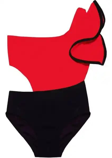 Deep Beach Kolu Volan Detaylı Kız Çocuk Mayo: Şık ve Konforlu Yazlık Seçenekler