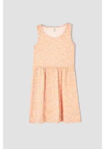 DeFacto Kız Çocuk Yazlık Desenli Pamuklu Kolsuz Elbise - Rahat ve Şık Yaz Giyim Seçeneği