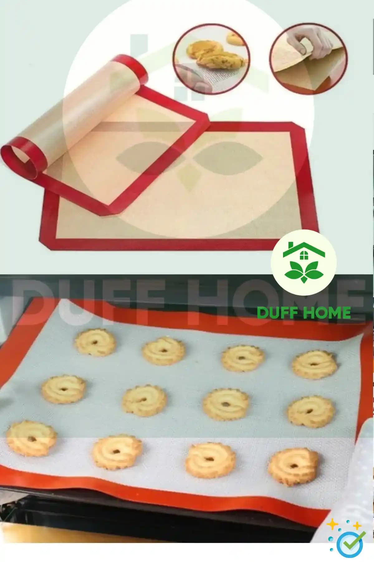 Duff Home 30x40 cm Silikon Pişirme ve Hamur Açma Matı Yüksek Kalite ve Çevre Dostu Özelliklerle