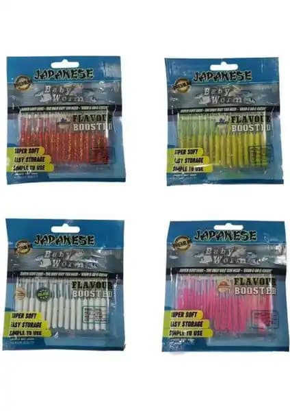Effe Japanese Baby Worm 4.5cm Kokulu LRF Silikonu Balıkçılık İçin Yüksek Kalite ve Dayanıklı Malzeme