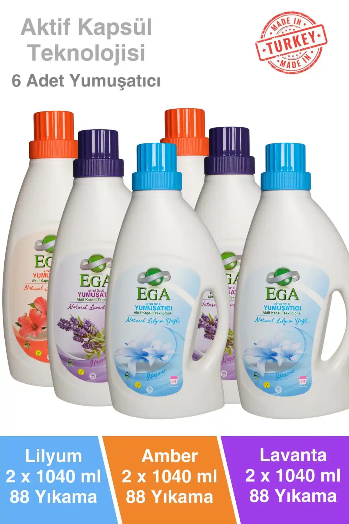 Ega Kimya Aktif Kapsül Teknolojili Çamaşır Yumuşatıcısı Doğal Yumuşaklık ve Temizlik İçin